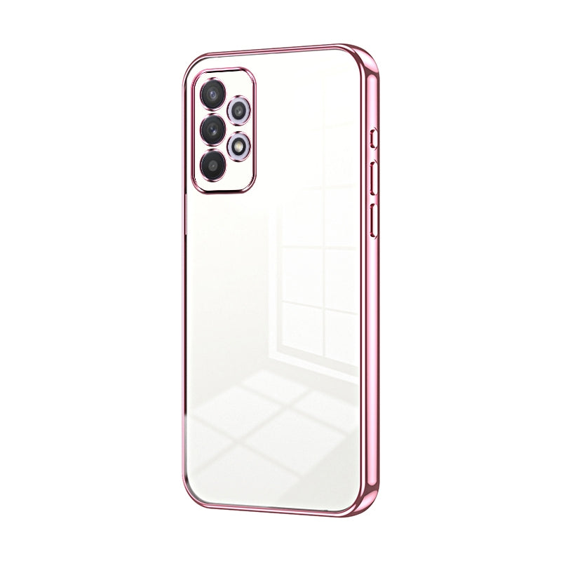 For Samsung Galaxy A32 4G Phone Case with Transparent Plating and Fine Hole Design: Crystal Clear & Scratch-Resistant