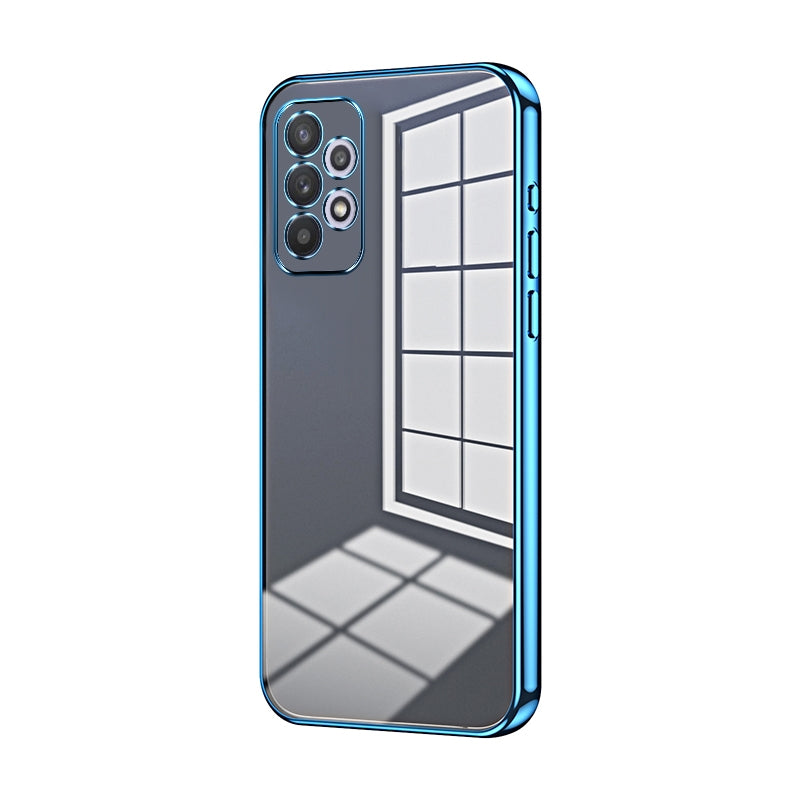 For Samsung Galaxy A32 4G Phone Case with Transparent Plating and Fine Hole Design: Crystal Clear & Scratch-Resistant