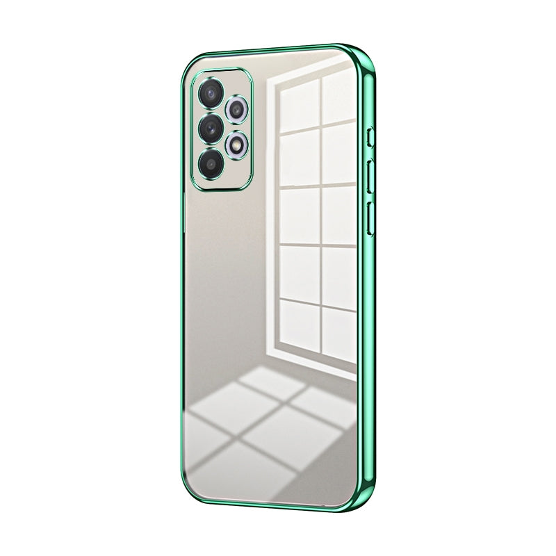 For Samsung Galaxy A32 4G Phone Case with Transparent Plating and Fine Hole Design: Crystal Clear & Scratch-Resistant