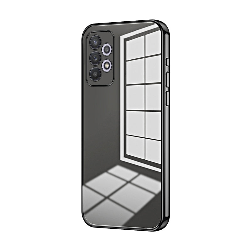 For Samsung Galaxy A32 4G Phone Case with Transparent Plating and Fine Hole Design: Crystal Clear & Scratch-Resistant