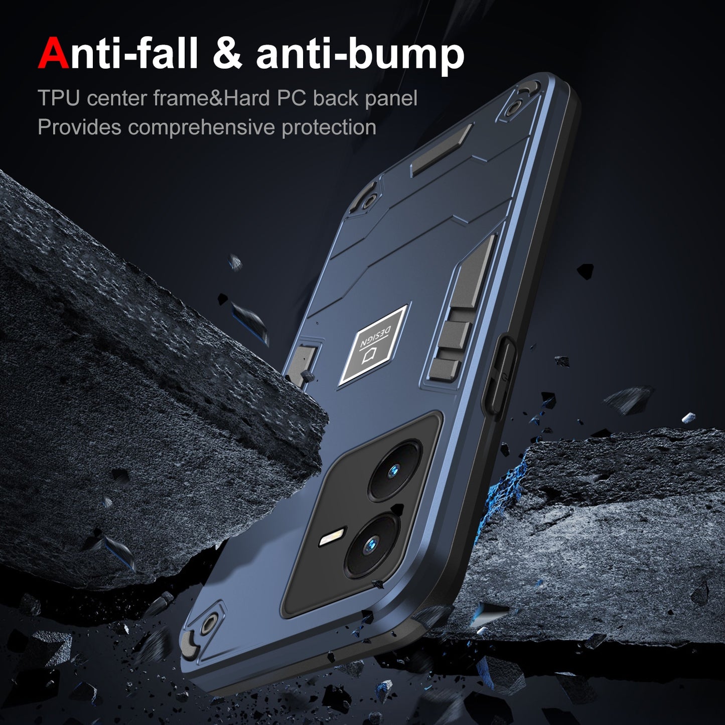 For vivo Y22s Shockproof Phone Case with Dual-Layer Protection, TPU+PC Material, Durable, Stylish Design & Lightweight Structure