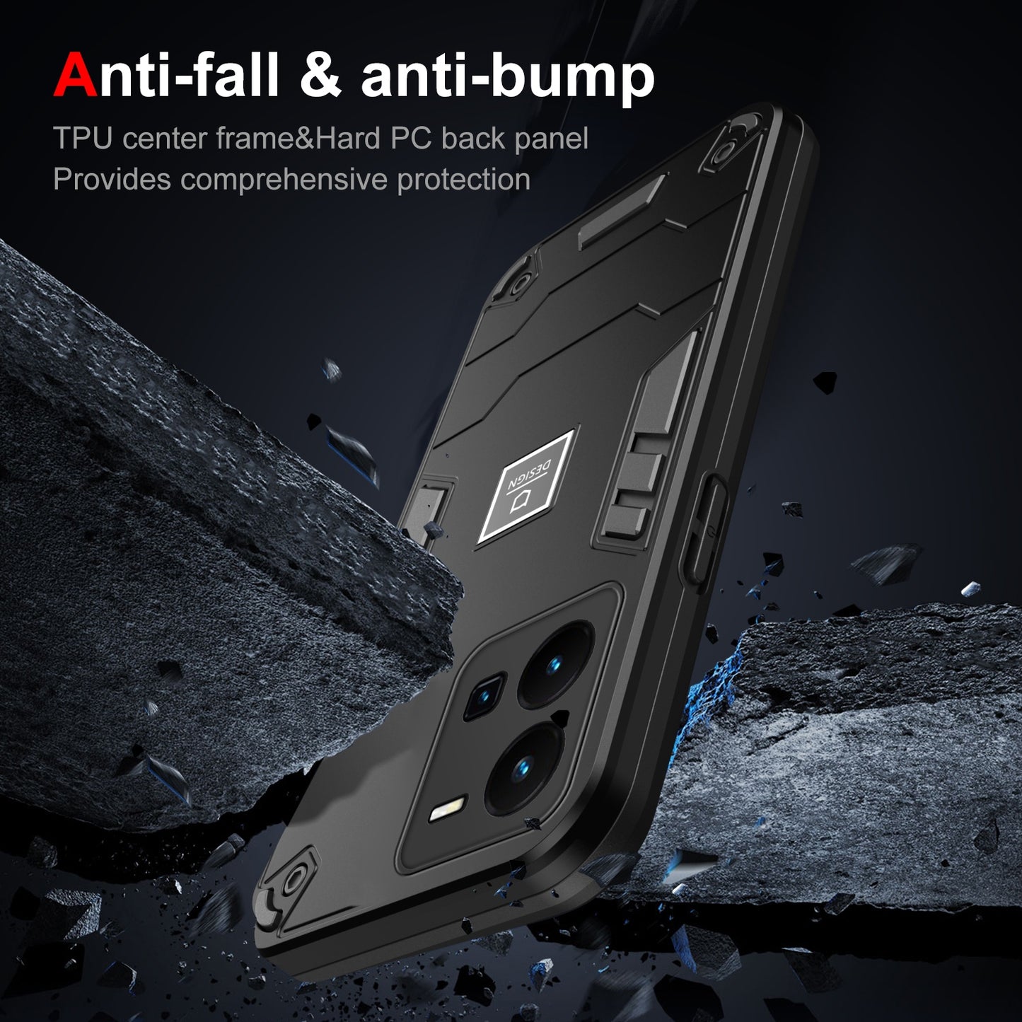 For vivo Y35 Shockproof Phone Case with Dual-Layer Protection, TPU+PC Material, Durable, Stylish Design & Lightweight Structure