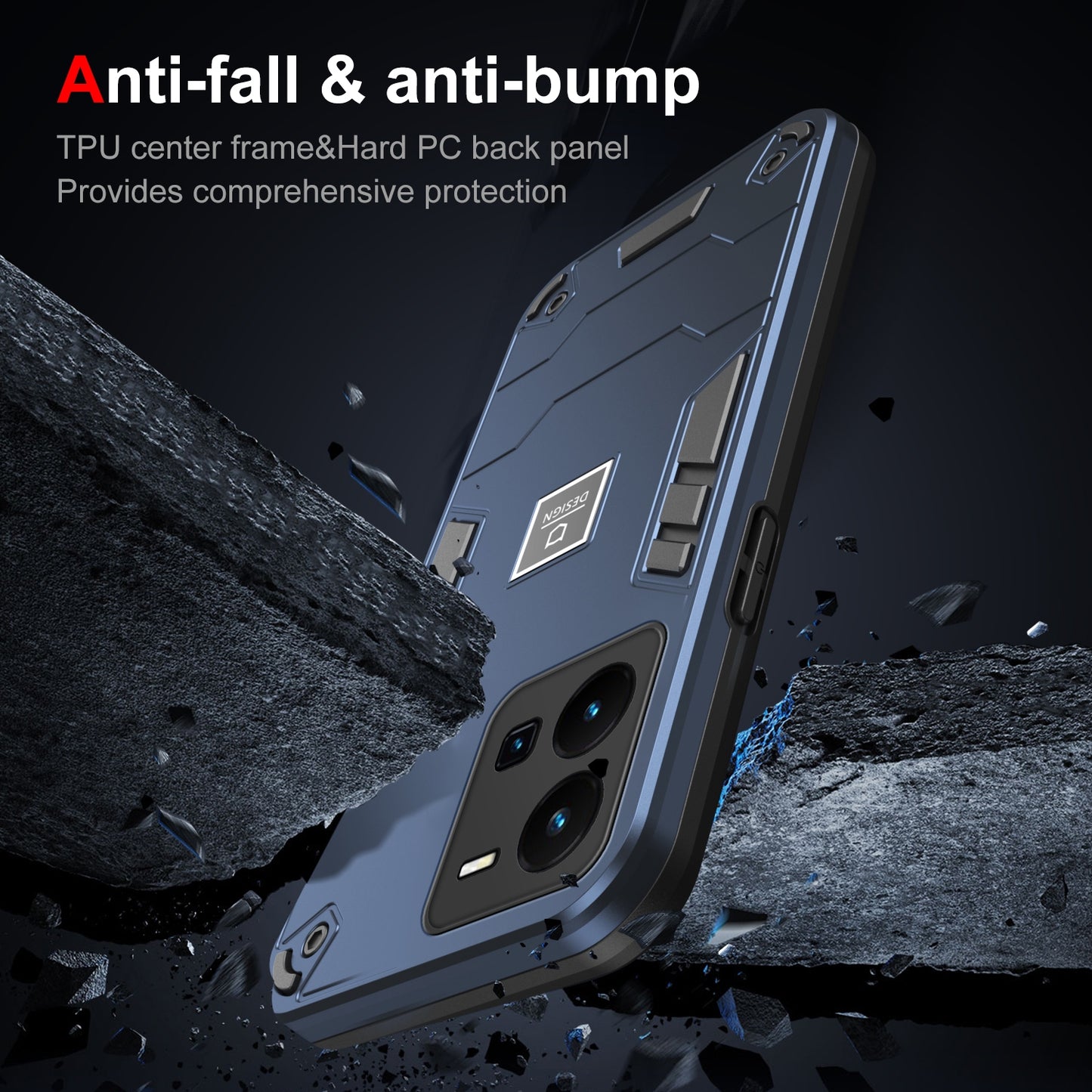 For vivo Y35 Shockproof Phone Case with Dual-Layer Protection, TPU+PC Material, Durable, Stylish Design & Lightweight Structure