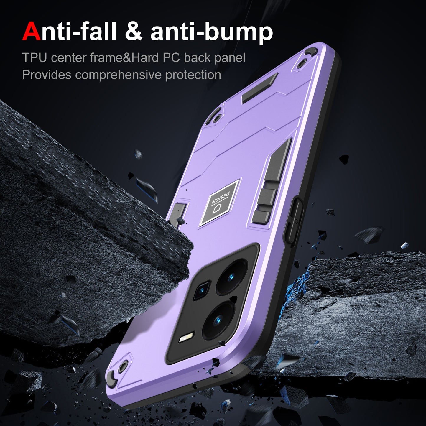 For vivo Y35 Shockproof Phone Case with Dual-Layer Protection, TPU+PC Material, Durable, Stylish Design & Lightweight Structure