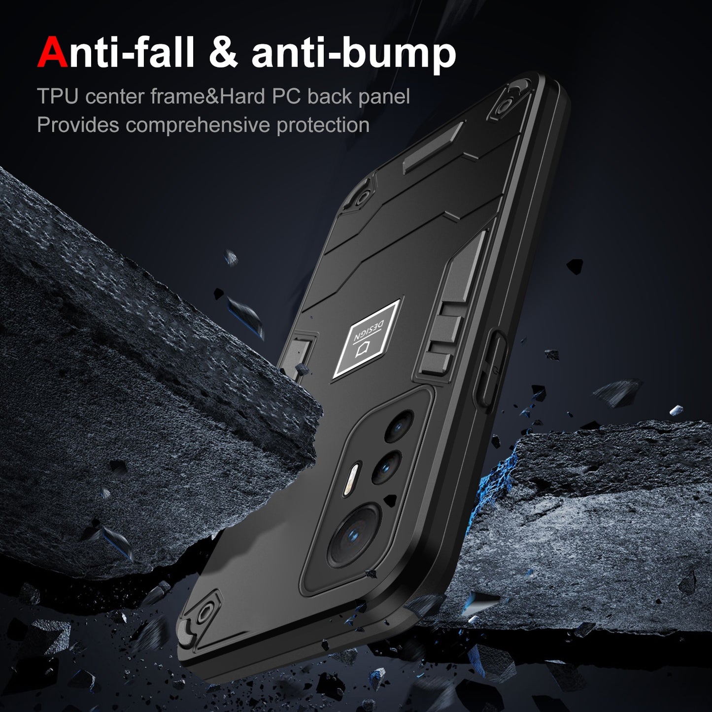 For Xiaomi 12 Lite Shockproof Phone Case with Dual-Layer Protection, TPU+PC Material, Durable, Stylish Design & Lightweight Structure