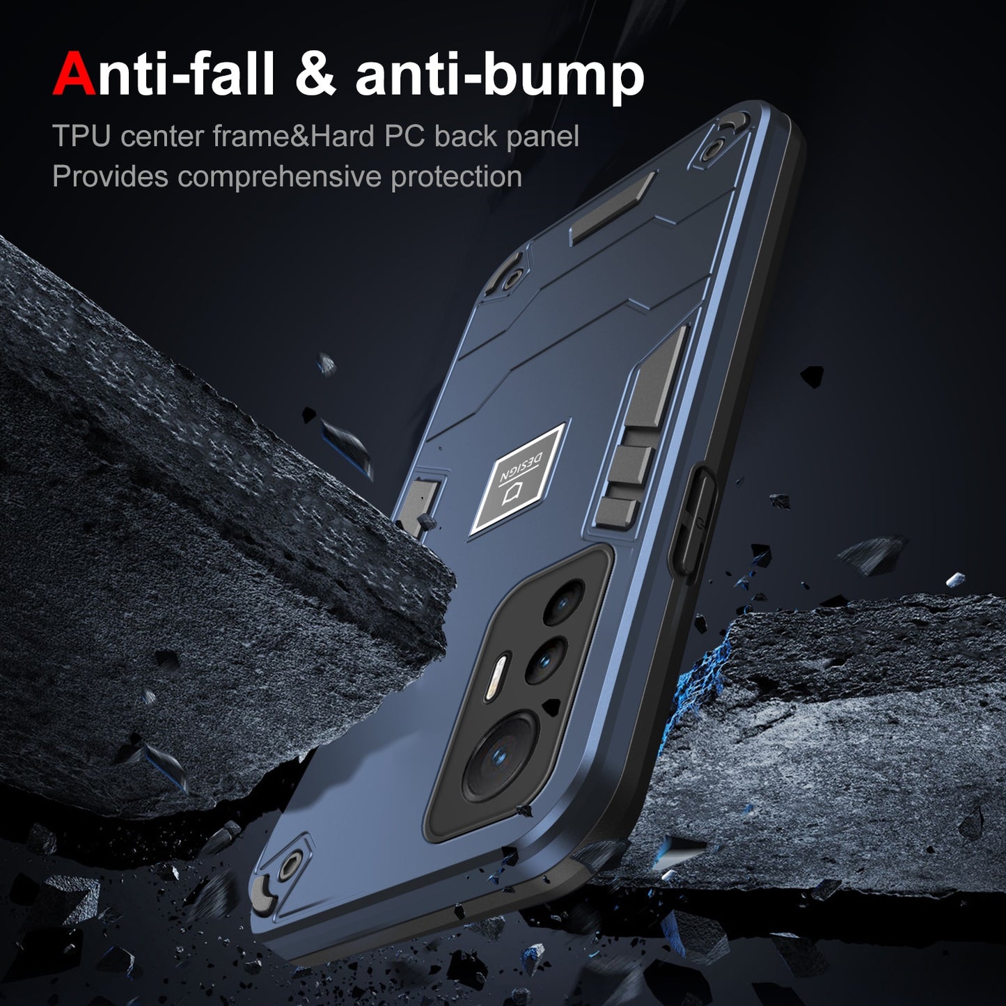 For Xiaomi 12 Lite Shockproof Phone Case with Dual-Layer Protection, TPU+PC Material, Durable, Stylish Design & Lightweight Structure