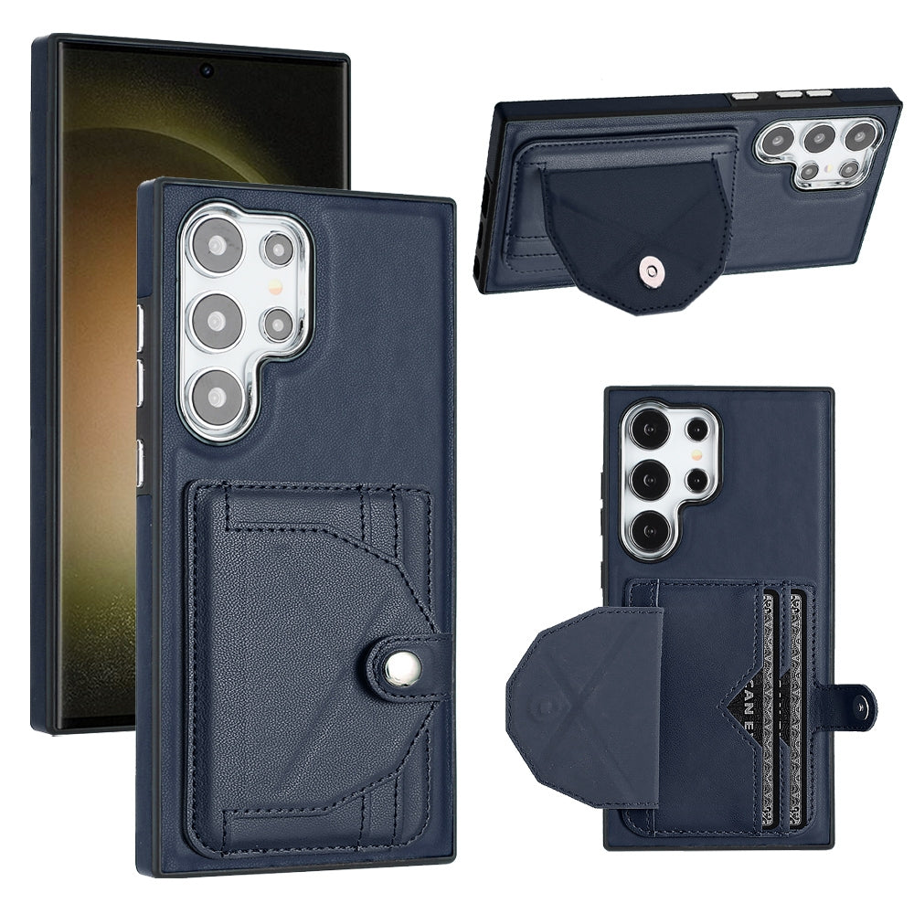 For Samsung Galaxy S24 Ultra 5G Leather Case - Shockproof with Card Holder, Durable Design