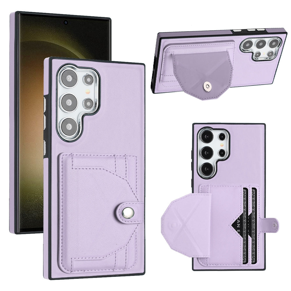 For Samsung Galaxy S24 Ultra 5G Leather Case - Shockproof with Card Holder, Durable Design