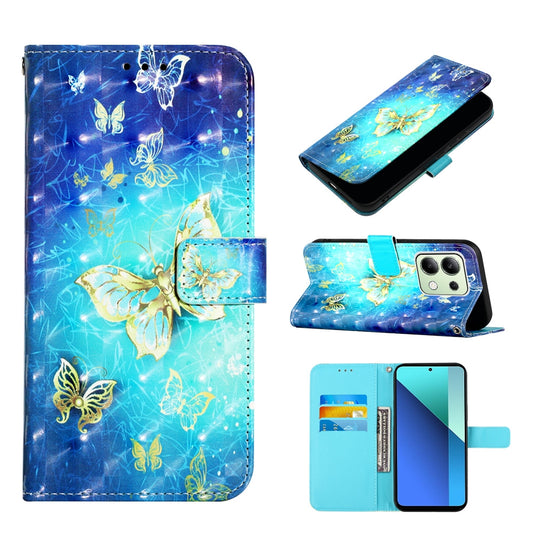 Xiaomi Redmi Note 13 4G Global Leather Flip Phone Case with 3D Painted Design, Card Holder, Wallet & Stand Function - Durable Protection & Easy Access