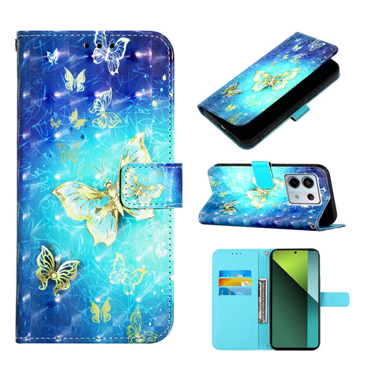 Xiaomi Redmi Note 13 Pro 5G Global Leather Flip Phone Case with 3D Painted Design, Card Holder, Wallet & Stand Function - Durable Protection & Easy Access