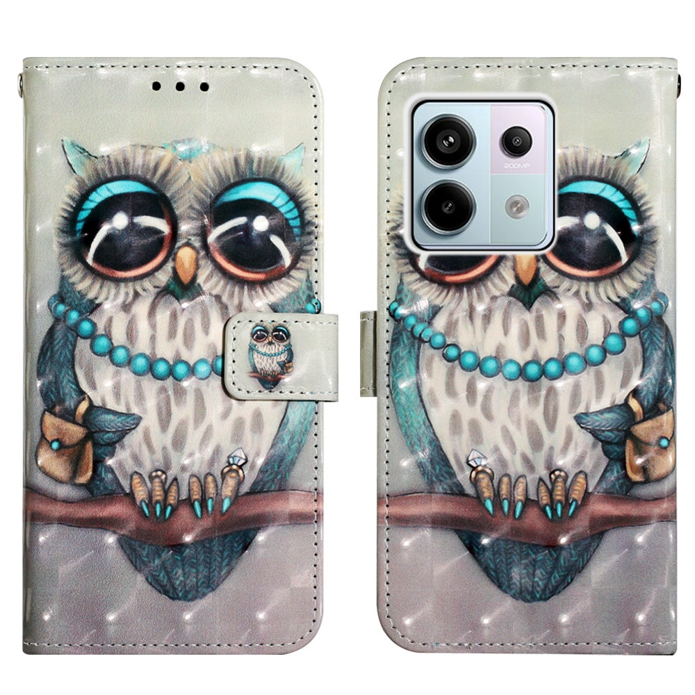 Xiaomi Redmi Note 13 Pro 5G Global Leather Flip Phone Case with 3D Painted Design, Card Holder, Wallet & Stand Function - Durable Protection & Easy Access
