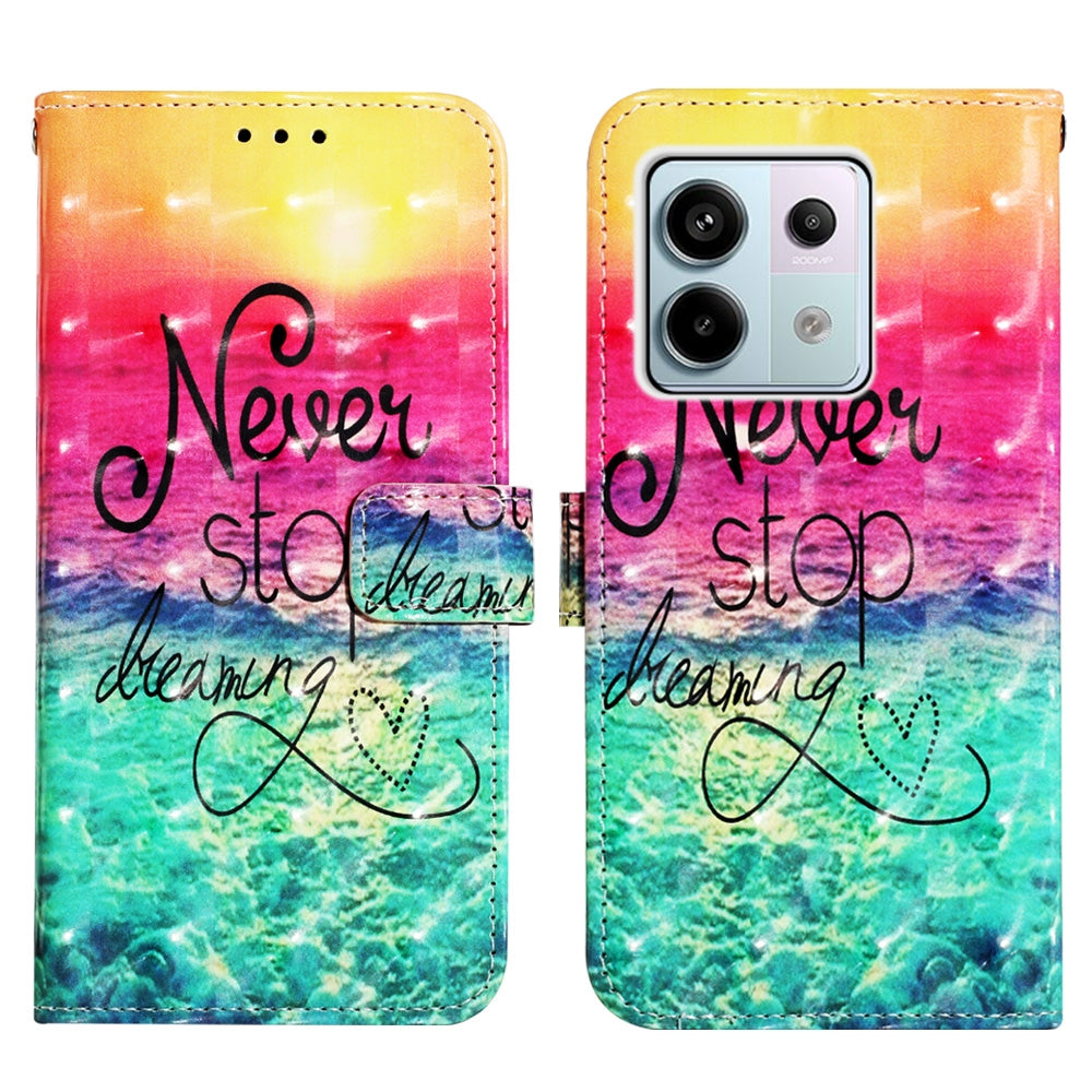 Xiaomi Redmi Note 13 Pro 5G Global Leather Flip Phone Case with 3D Painted Design, Card Holder, Wallet & Stand Function - Durable Protection & Easy Access
