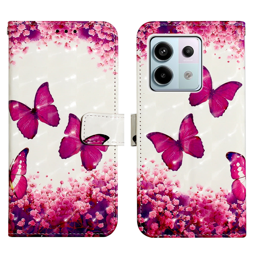 Xiaomi Redmi Note 13 Pro 5G Global Leather Flip Phone Case with 3D Painted Design, Card Holder, Wallet & Stand Function - Durable Protection & Easy Access