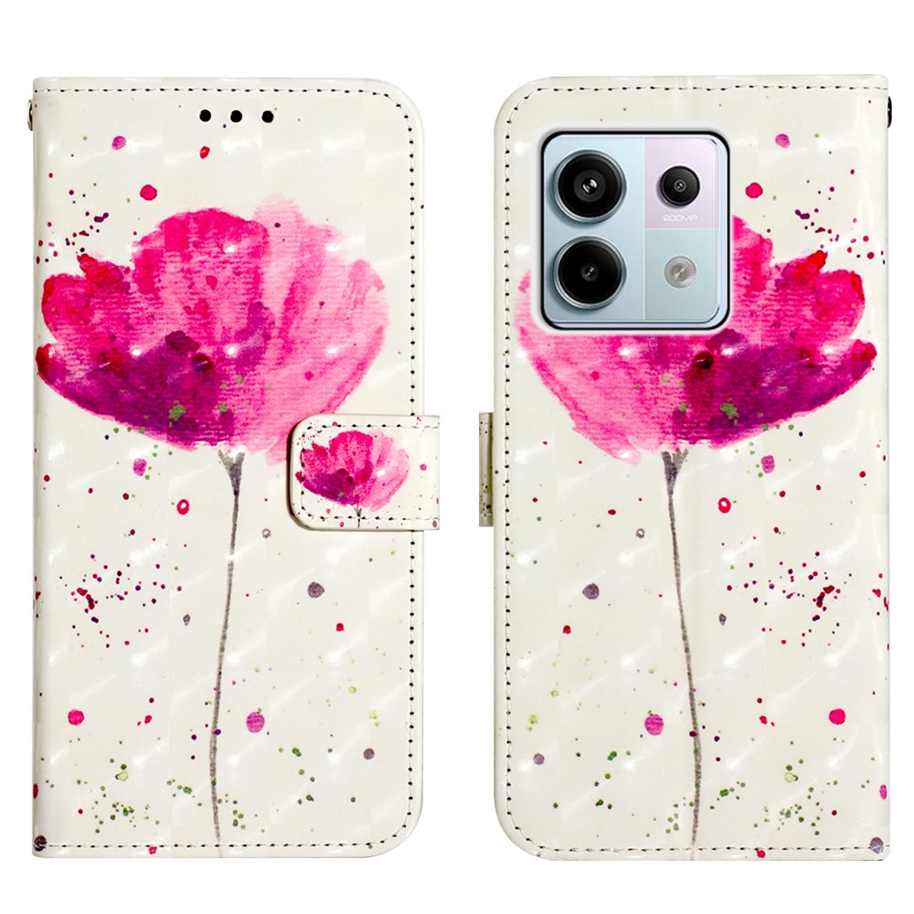 Xiaomi Redmi Note 13 Pro 5G Global Leather Flip Phone Case with 3D Painted Design, Card Holder, Wallet & Stand Function - Durable Protection & Easy Access