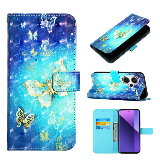 Xiaomi Redmi Note 13 Pro+ 5G Leather Flip Phone Case with 3D Painted Design, Card Holder, Wallet & Stand Function - Durable Protection & Easy Access