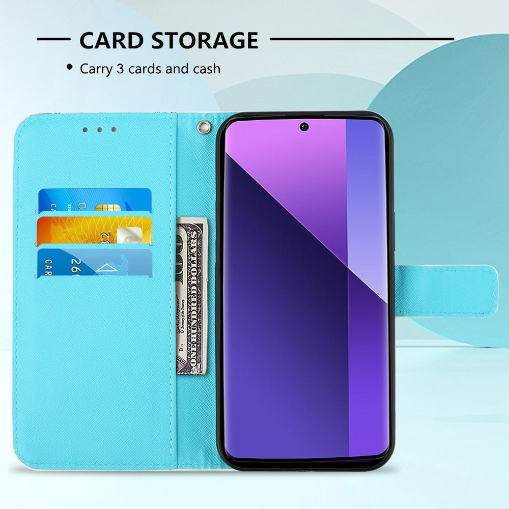 Xiaomi Redmi Note 13 Pro+ 5G Leather Flip Phone Case with 3D Painted Design, Card Holder, Wallet & Stand Function - Durable Protection & Easy Access