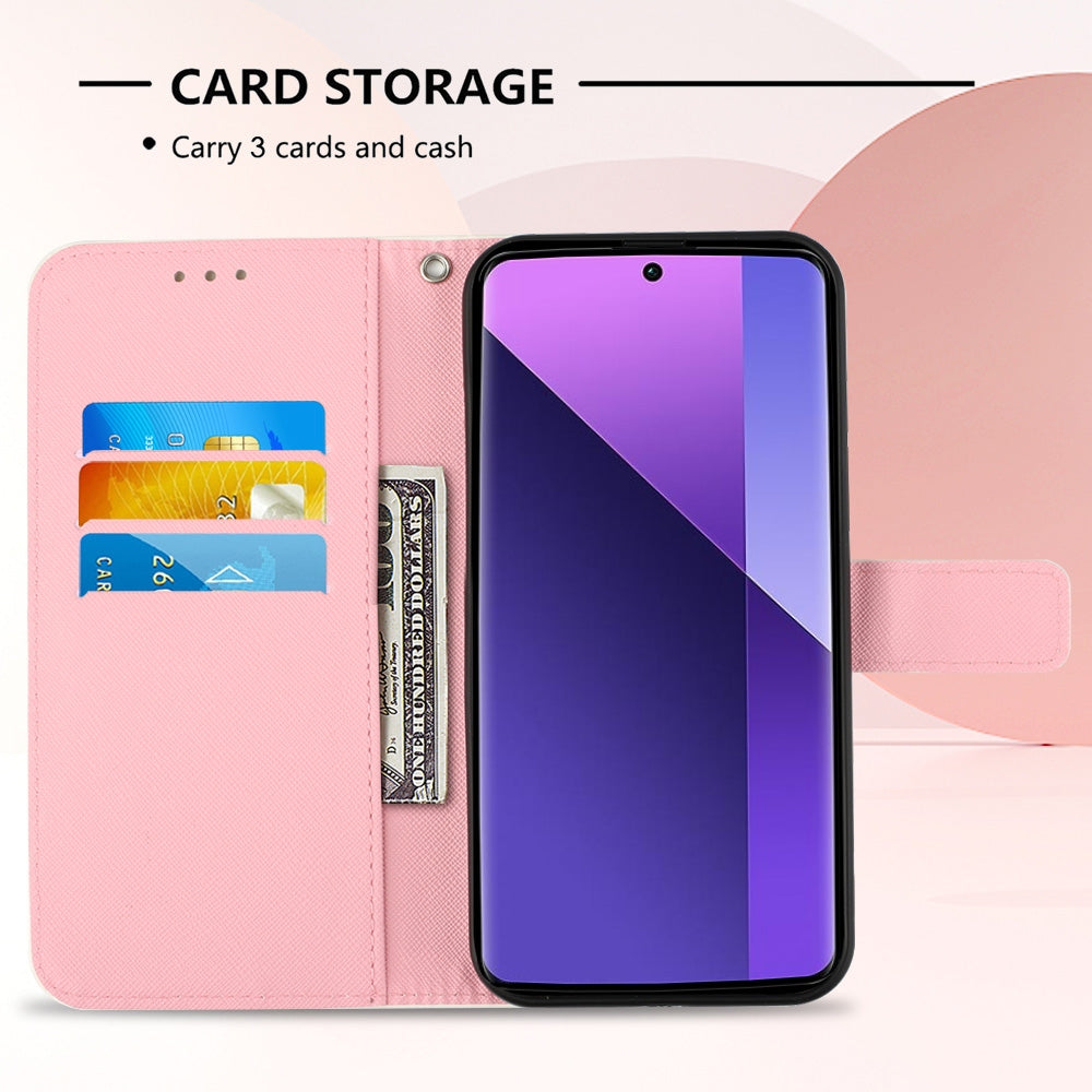 Xiaomi Redmi Note 13 Pro+ 5G Leather Flip Phone Case with 3D Painted Design, Card Holder, Wallet & Stand Function - Durable Protection & Easy Access
