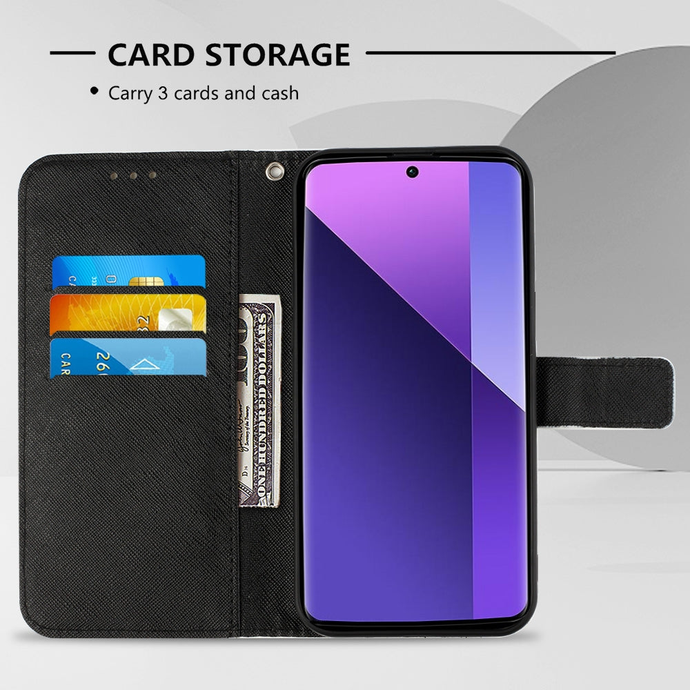 Xiaomi Redmi Note 13 Pro+ 5G Leather Flip Phone Case with 3D Painted Design, Card Holder, Wallet & Stand Function - Durable Protection & Easy Access
