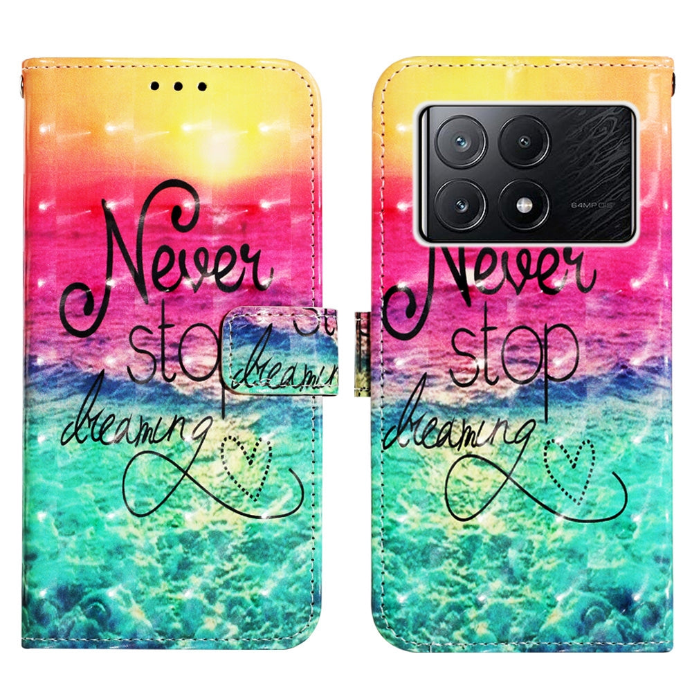 Xiaomi Redmi K70E Leather Flip Phone Case with 3D Painted Design, Card Holder, Wallet & Stand Function - Durable Protection & Easy Access