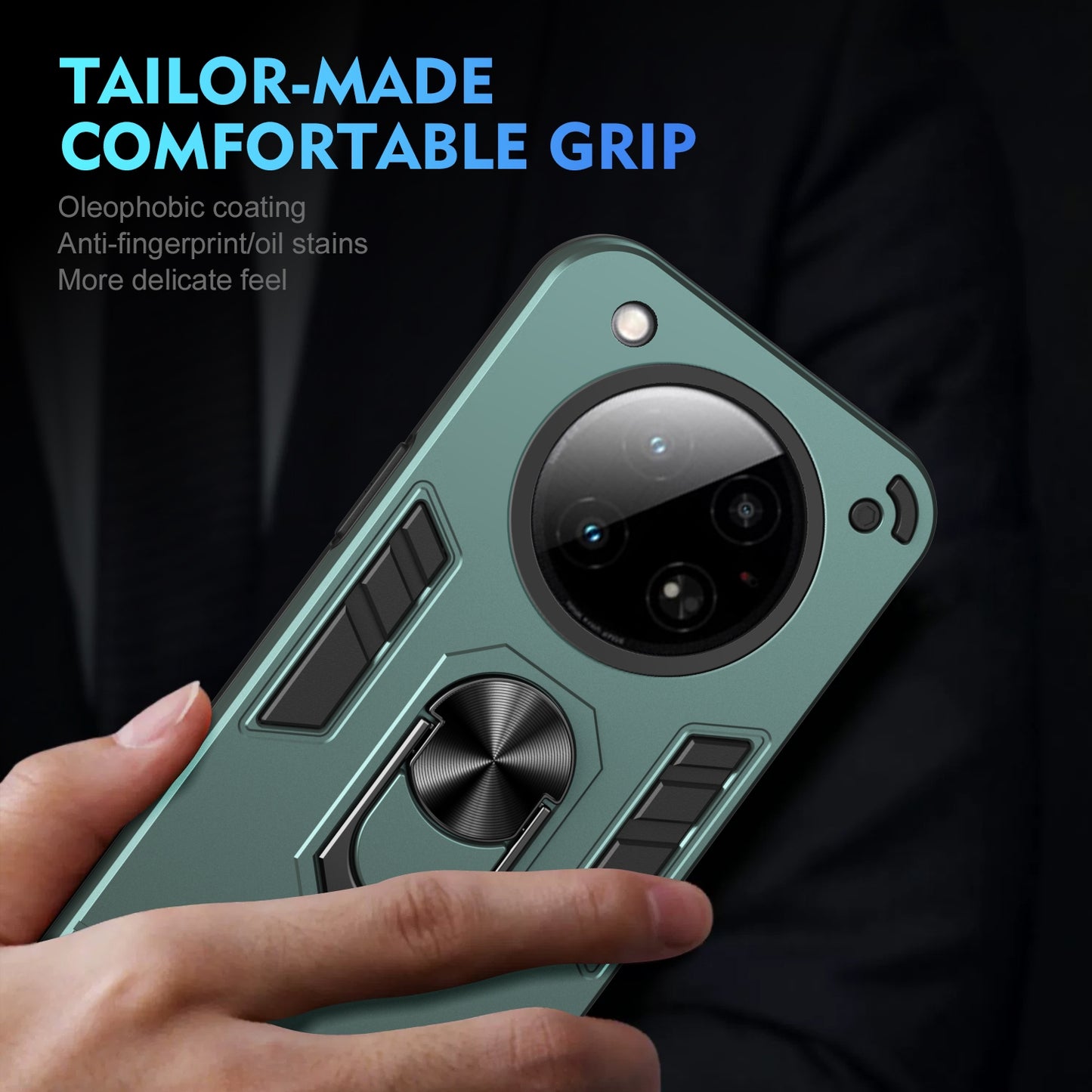 Shockproof Infinix Zero 40 4G Phone Case with 360° Rotatable Metal Ring Holder, Magnetic Car Mount Stand, Ultra-Thin PC & Silicone Protection Cover