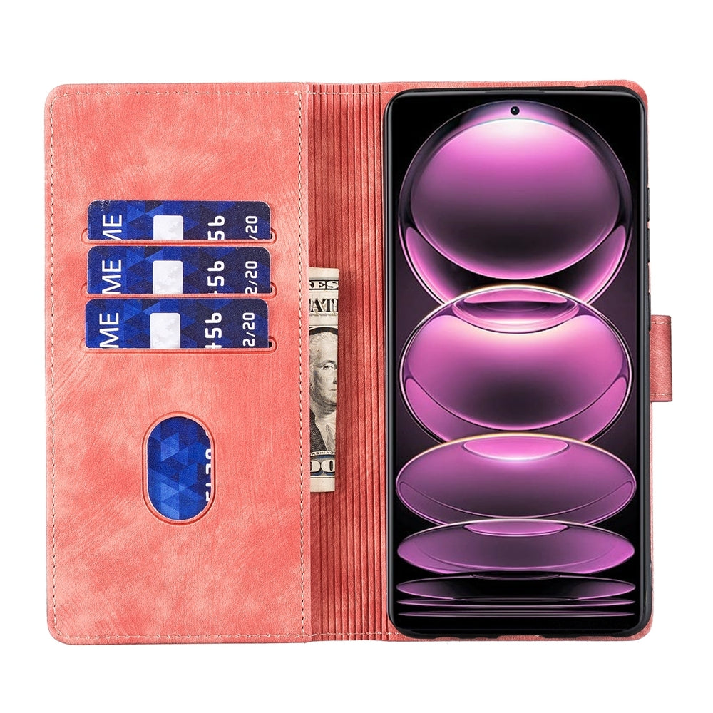 Xiaomi Redmi Note 12 Pro 5G Global Heart & Cat Embossed Multi-Functional Pen Leather Wallet Phone Case with Stand and Card Slots
