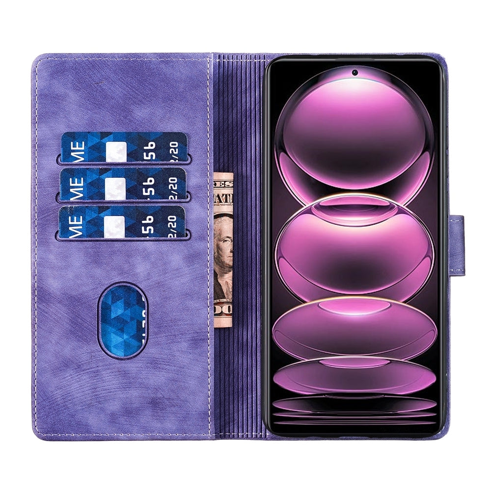 Xiaomi Redmi Note 12 Pro 5G Global Heart & Cat Embossed Multi-Functional Pen Leather Wallet Phone Case with Stand and Card Slots