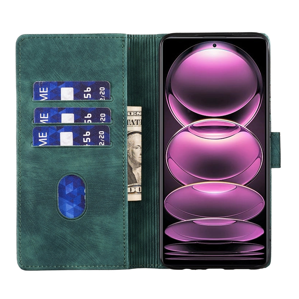 Xiaomi Redmi Note 12 Pro 5G Global Heart & Cat Embossed Multi-Functional Pen Leather Wallet Phone Case with Stand and Card Slots