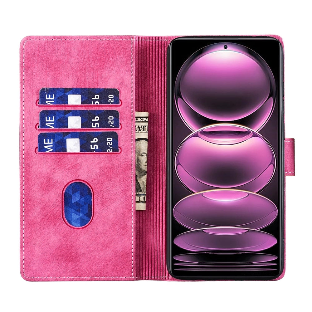 Xiaomi Redmi Note 12 Pro 5G Global Heart & Cat Embossed Multi-Functional Pen Leather Wallet Phone Case with Stand and Card Slots