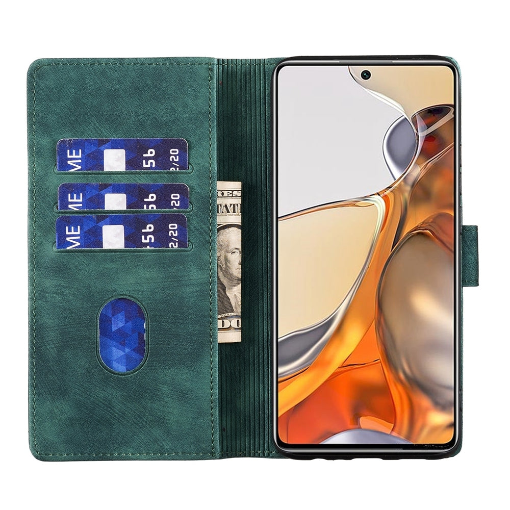 For Xiaomi 11T Heart & Cat Embossed Multi-Functional Pen Leather Wallet Phone Case with Stand and Card Slots