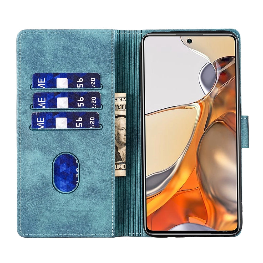 For Xiaomi 11T Heart & Cat Embossed Multi-Functional Pen Leather Wallet Phone Case with Stand and Card Slots