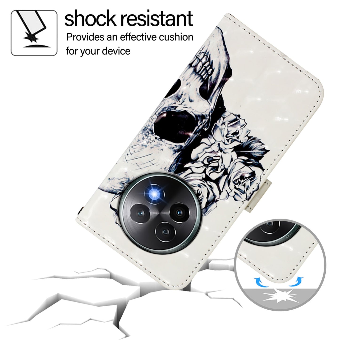 Realme 13+ 5G Global Leather Flip Phone Case with 3D Painted Design, Card Holder, Wallet & Stand Function - Durable Protection & Easy Access