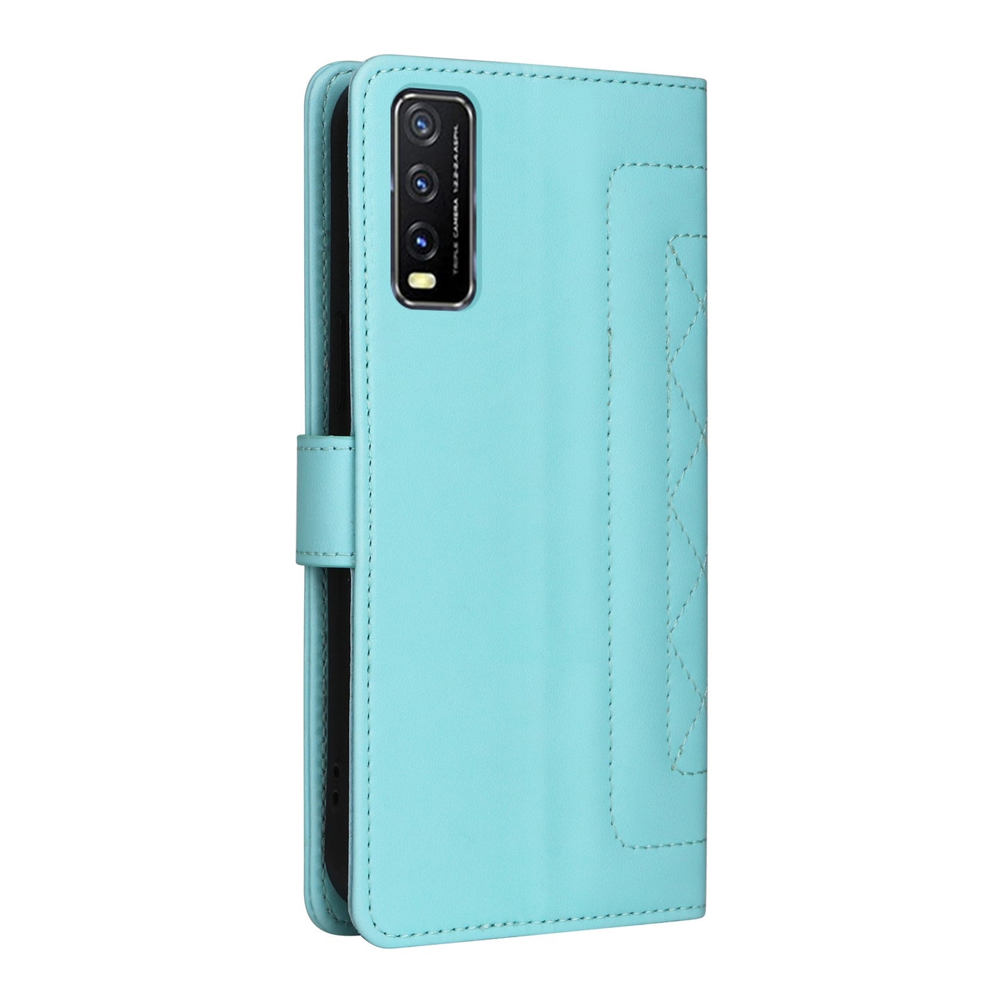 For vivo Y20 / Y20i Diamond Lattice Leather Flip Phone Case - Durable and Convenient Holder with Precision Cutouts