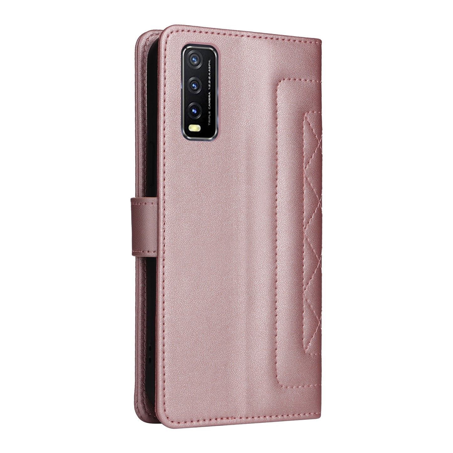 For vivo Y20 / Y20i Diamond Lattice Leather Flip Phone Case - Durable and Convenient Holder with Precision Cutouts