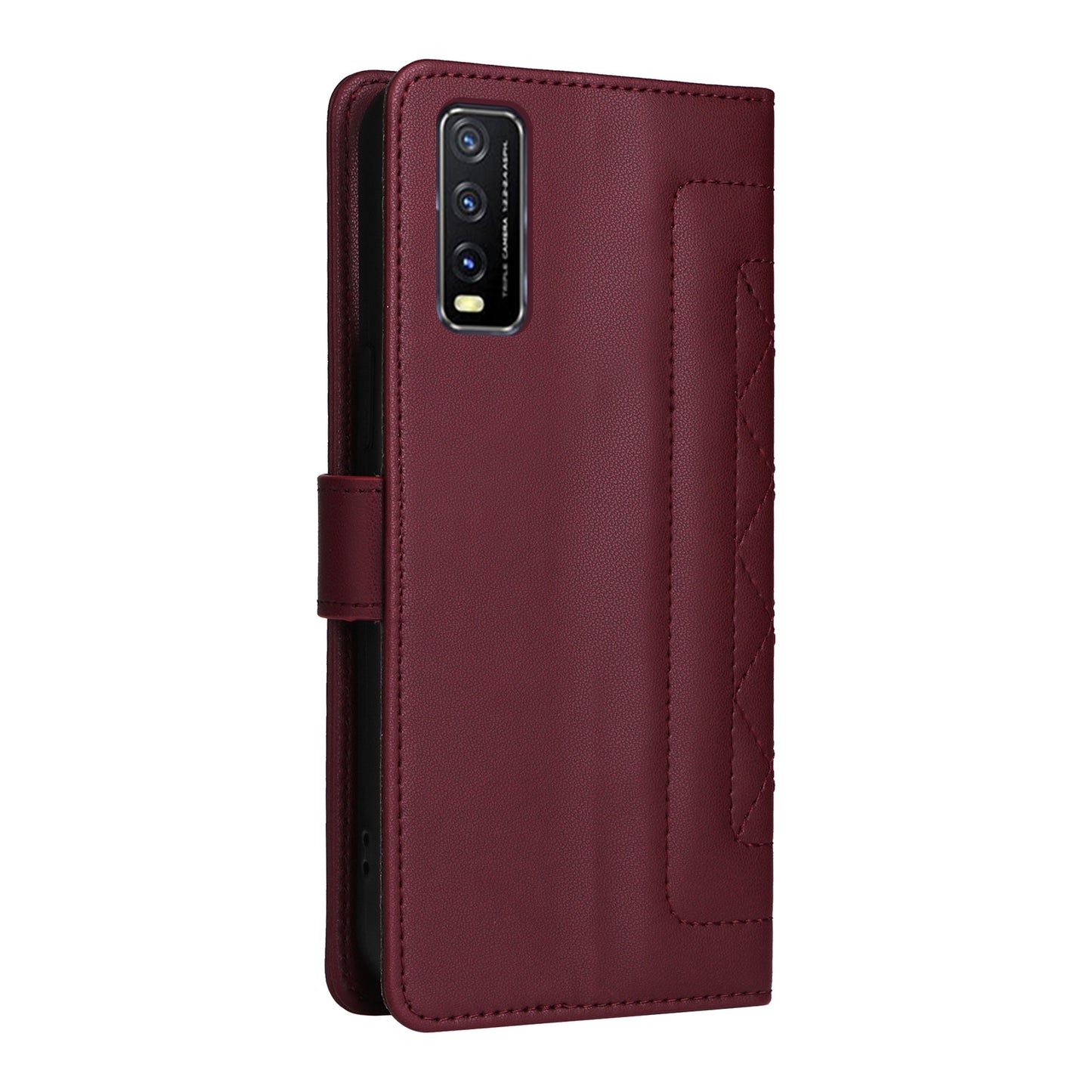 For vivo Y20 / Y20i Diamond Lattice Leather Flip Phone Case - Durable and Convenient Holder with Precision Cutouts