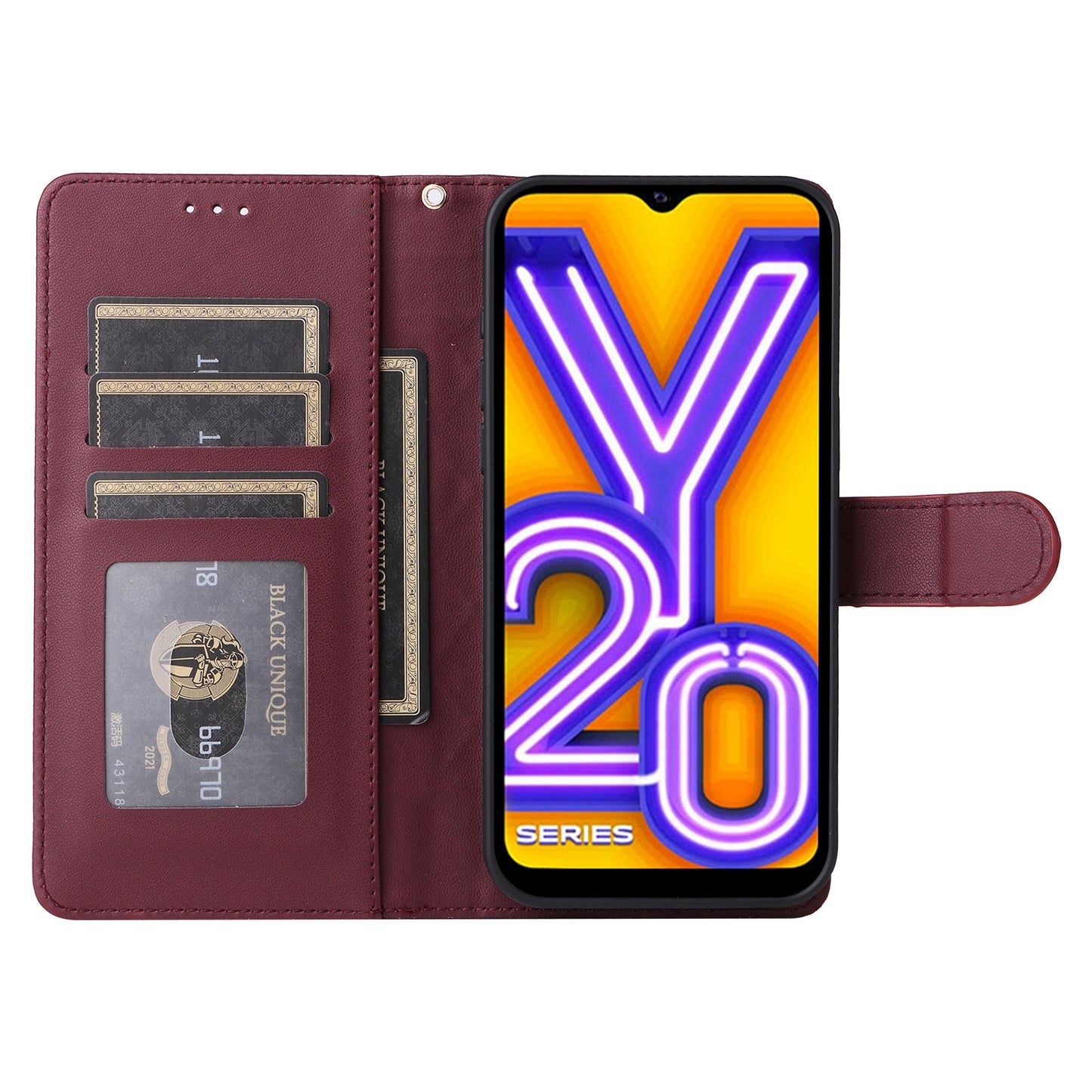 For vivo Y20 / Y20i Diamond Lattice Leather Flip Phone Case - Durable and Convenient Holder with Precision Cutouts