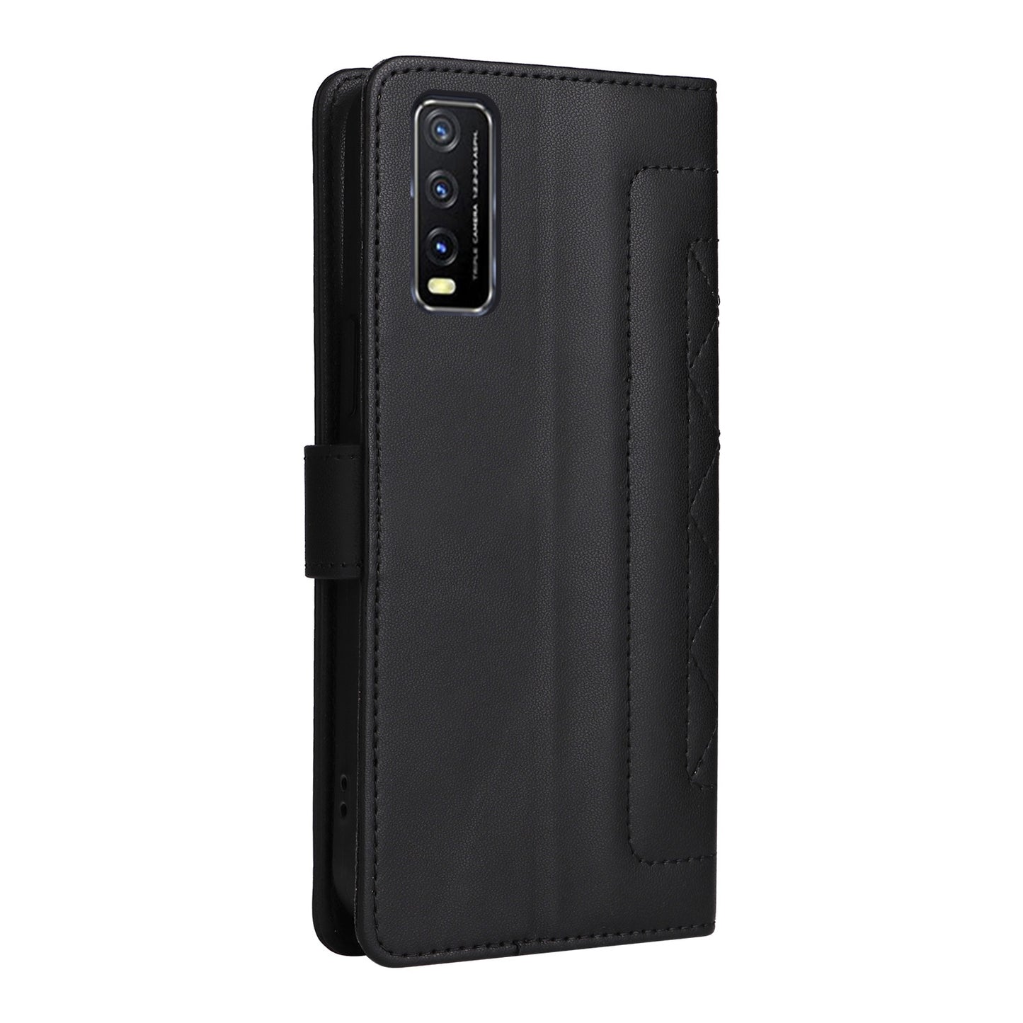 For vivo Y20 / Y20i Diamond Lattice Leather Flip Phone Case - Durable and Convenient Holder with Precision Cutouts