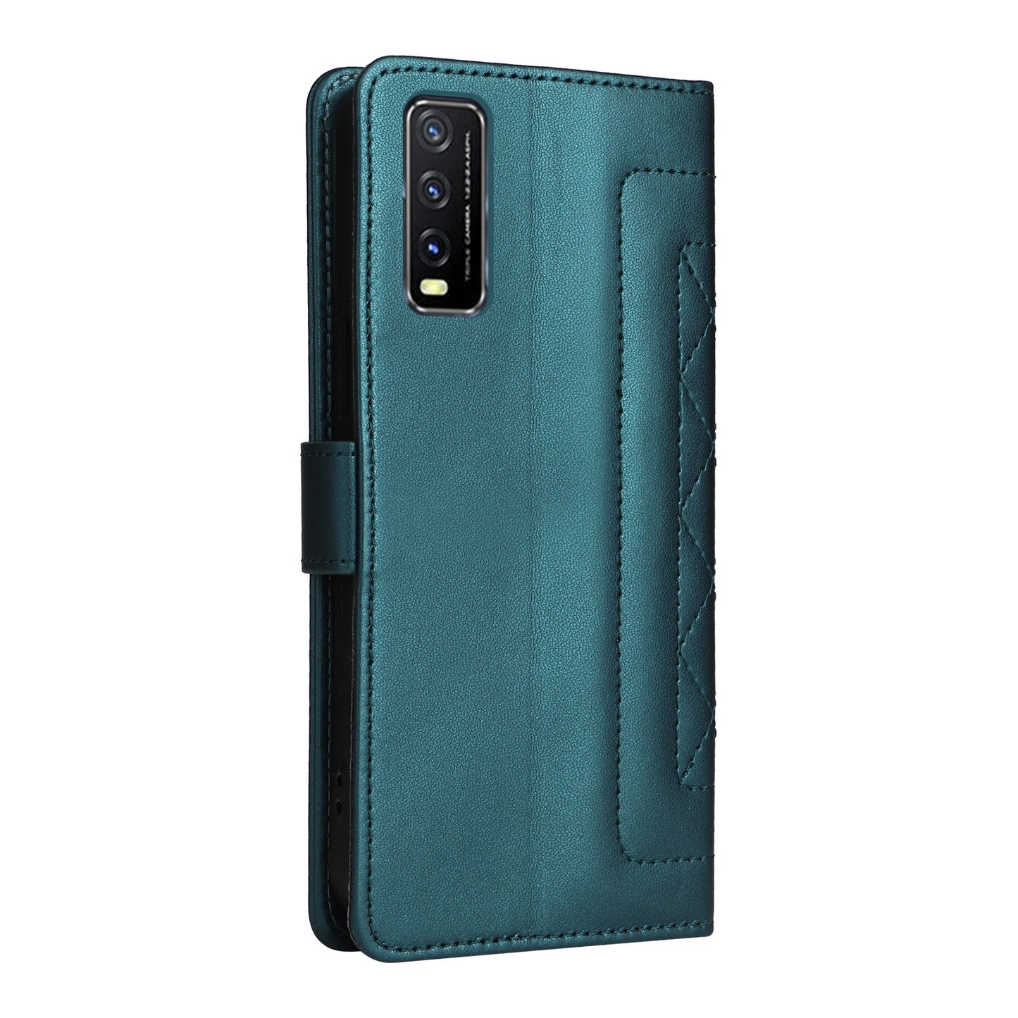 For vivo Y20 / Y20i Diamond Lattice Leather Flip Phone Case - Durable and Convenient Holder with Precision Cutouts
