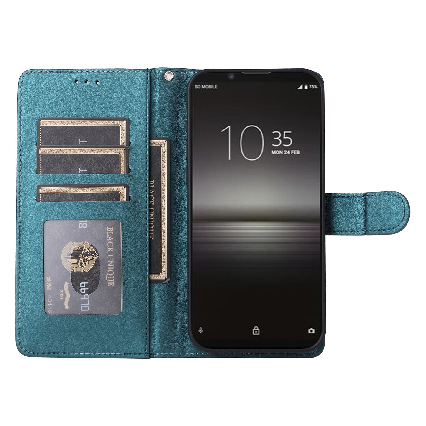 Sony Xperia 1 II Diamond Lattice Leather Flip Phone Case - Durable and Convenient Holder with Precision Cutouts