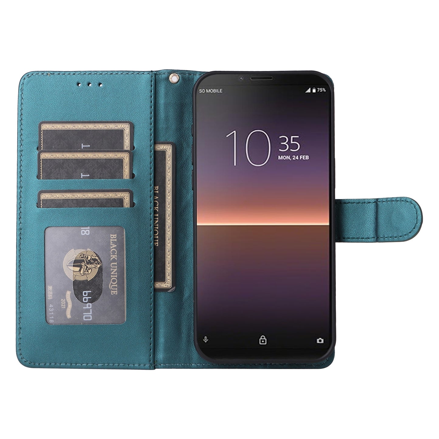 Sony Xperia 10 II Diamond Lattice Leather Flip Phone Case - Durable and Convenient Holder with Precision Cutouts