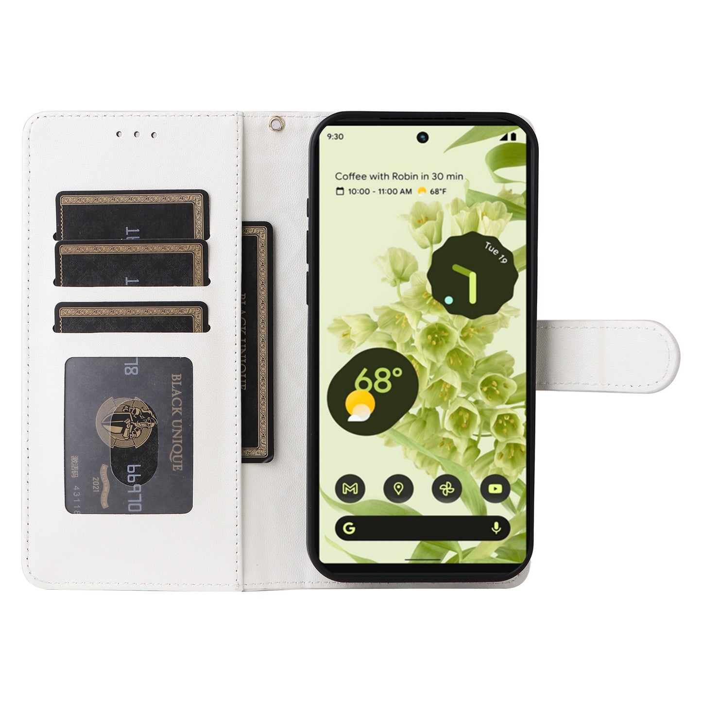 Google Pixel 6 Diamond Lattice Leather Flip Phone Case - Durable and Convenient Holder with Precision Cutouts