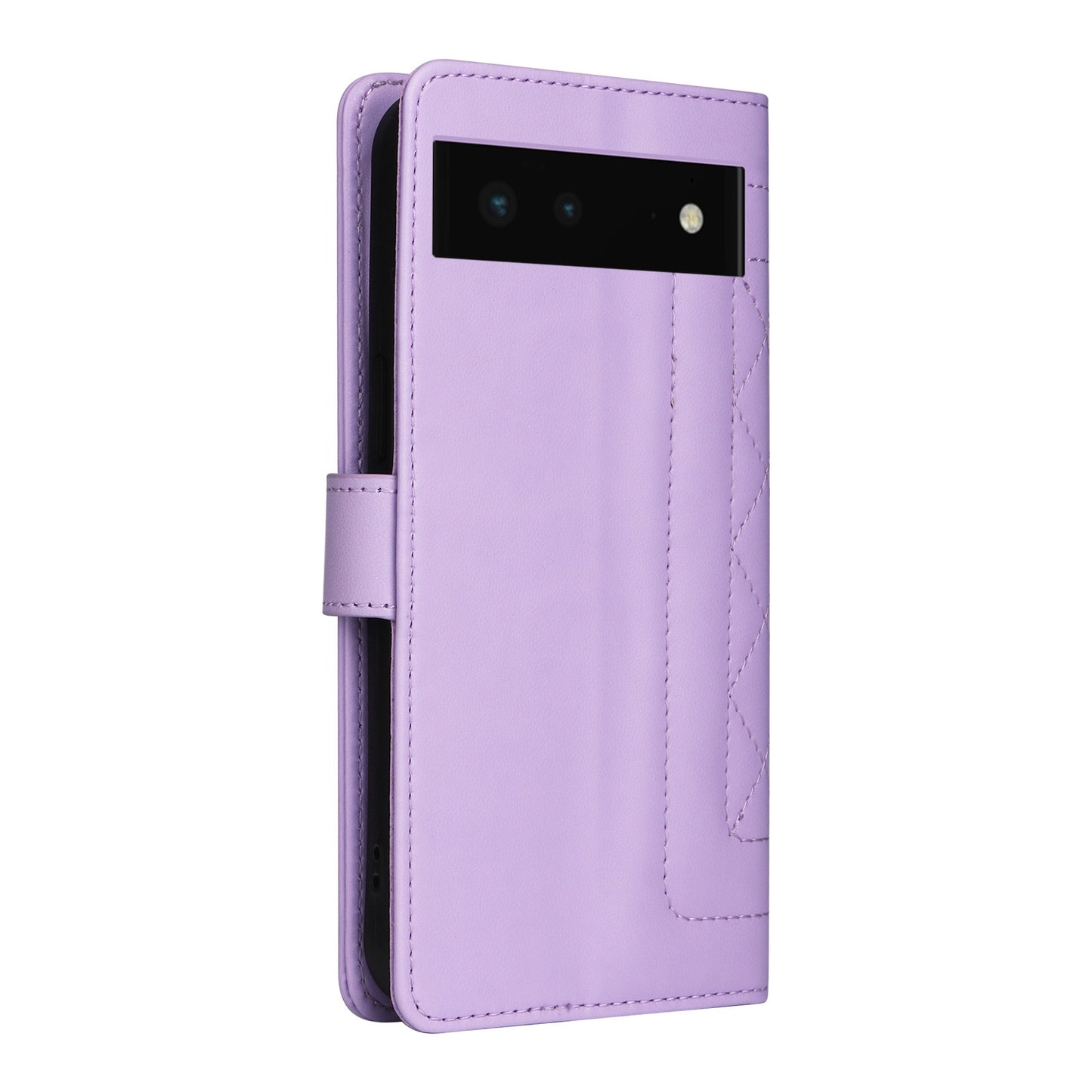 Google Pixel 6 Diamond Lattice Leather Flip Phone Case - Durable and Convenient Holder with Precision Cutouts