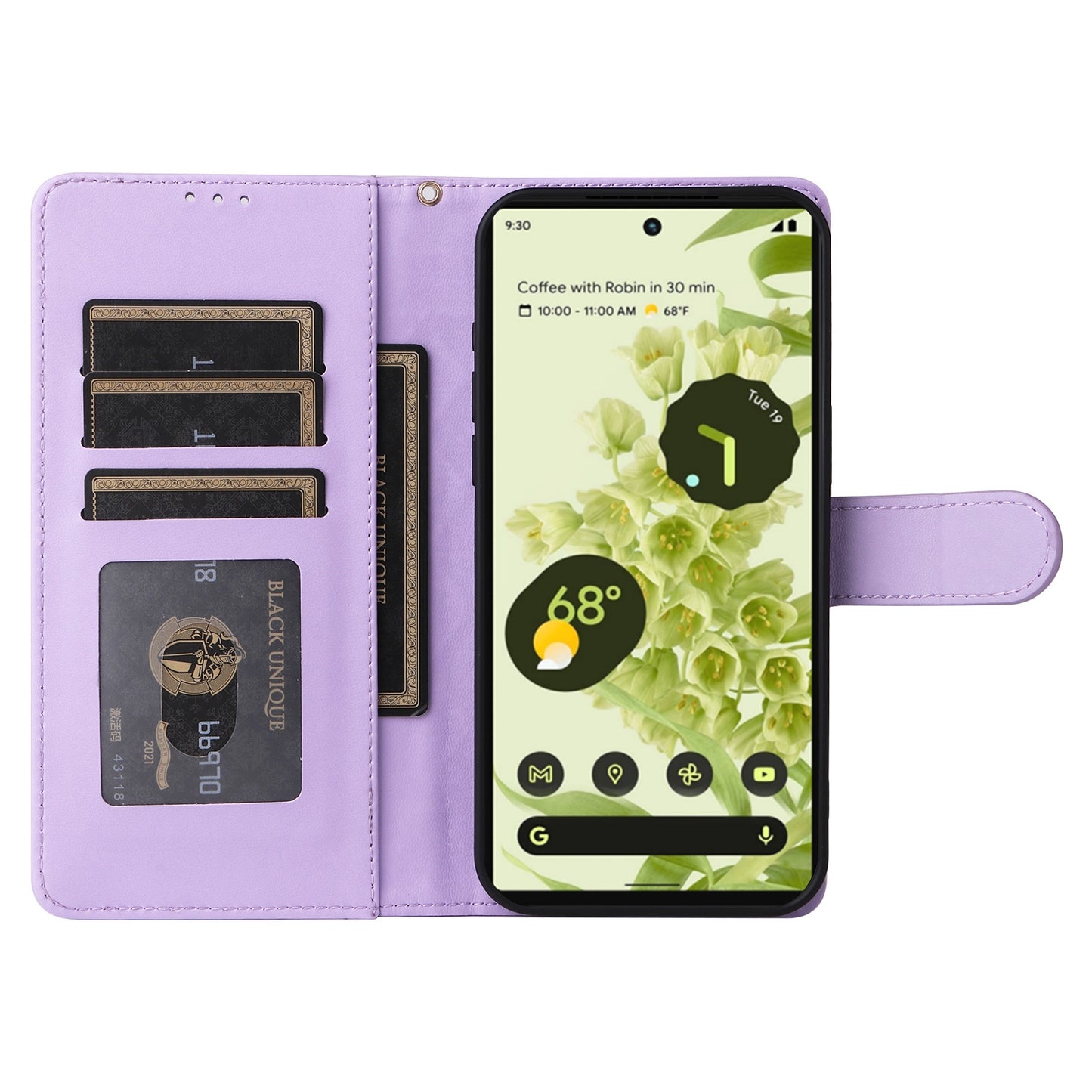 Google Pixel 6 Diamond Lattice Leather Flip Phone Case - Durable and Convenient Holder with Precision Cutouts