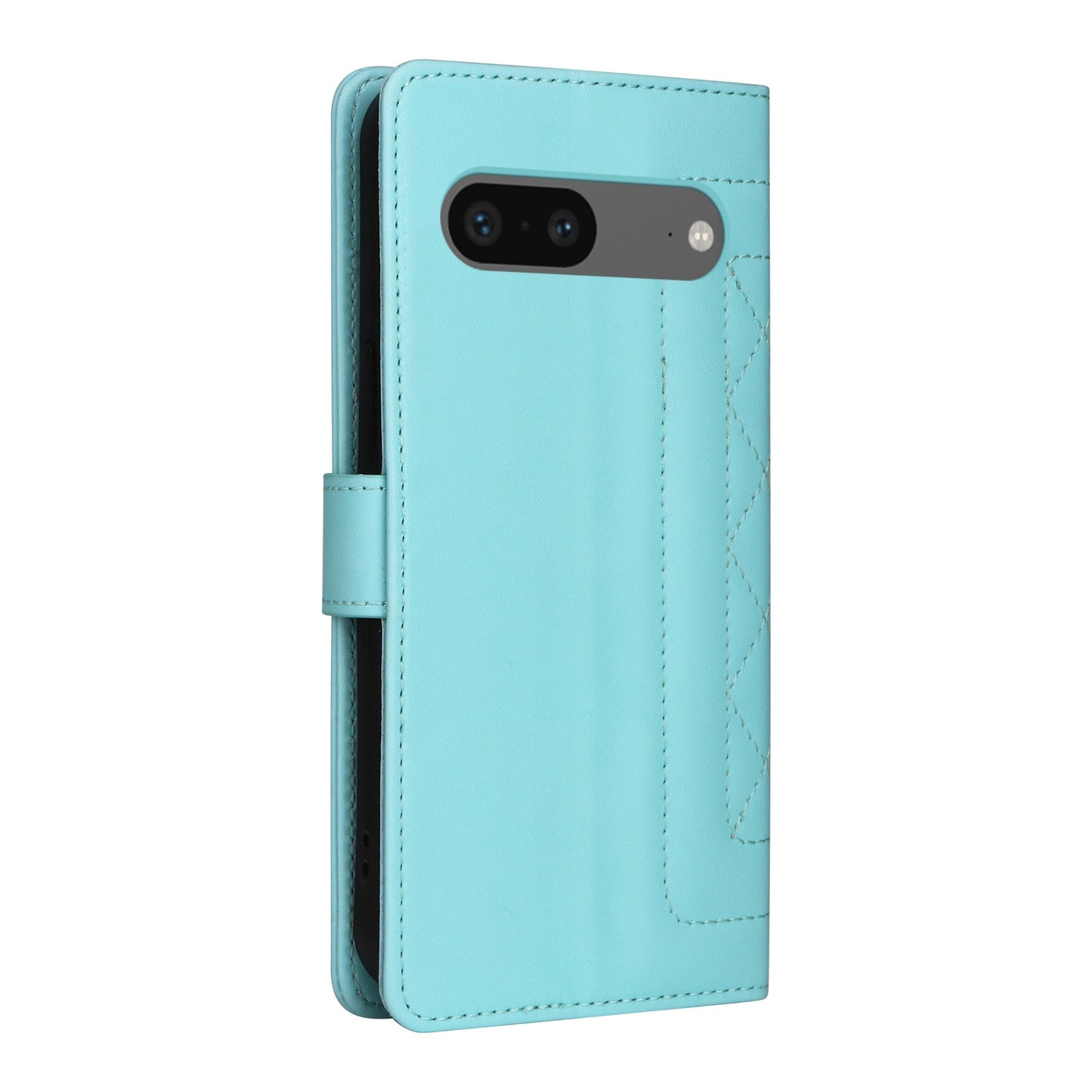 Google Pixel 7 Diamond Lattice Leather Flip Phone Case - Durable and Convenient Holder with Precision Cutouts