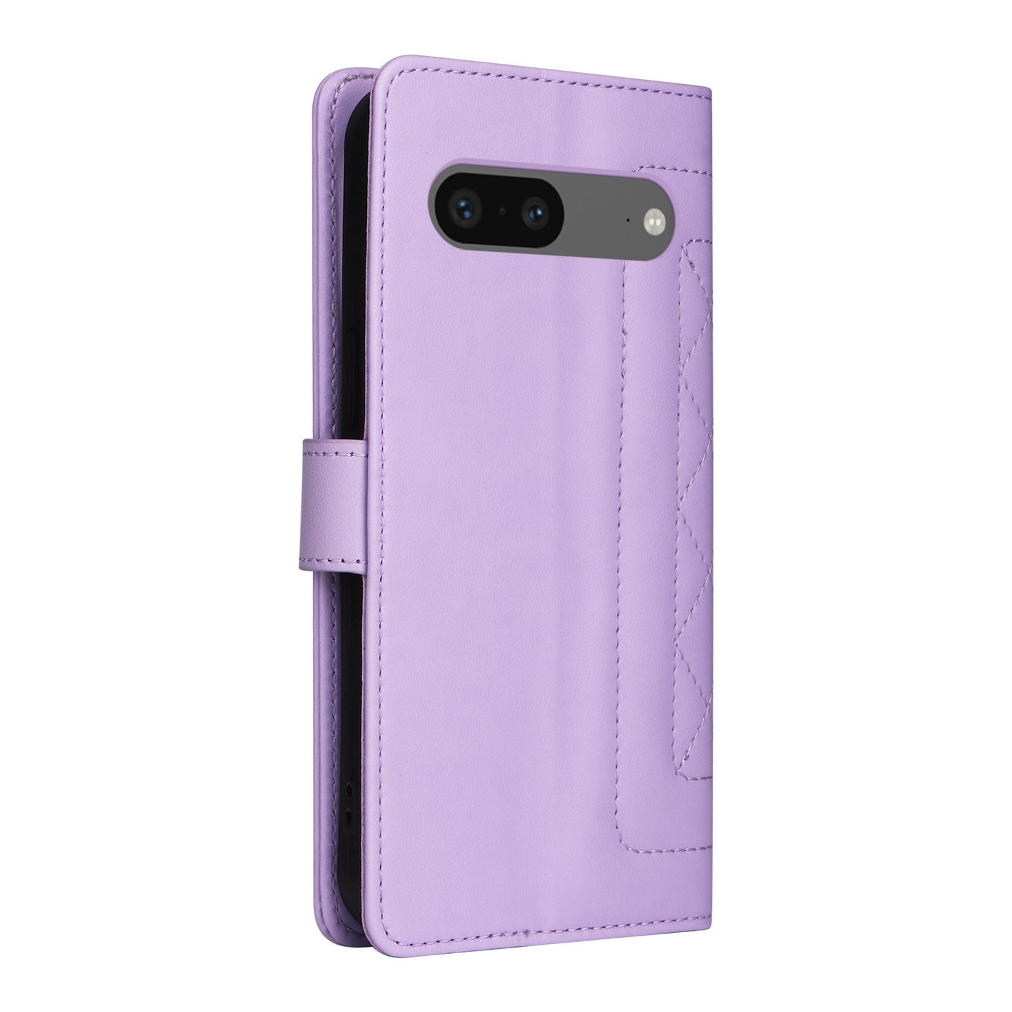 Google Pixel 7 Diamond Lattice Leather Flip Phone Case - Durable and Convenient Holder with Precision Cutouts