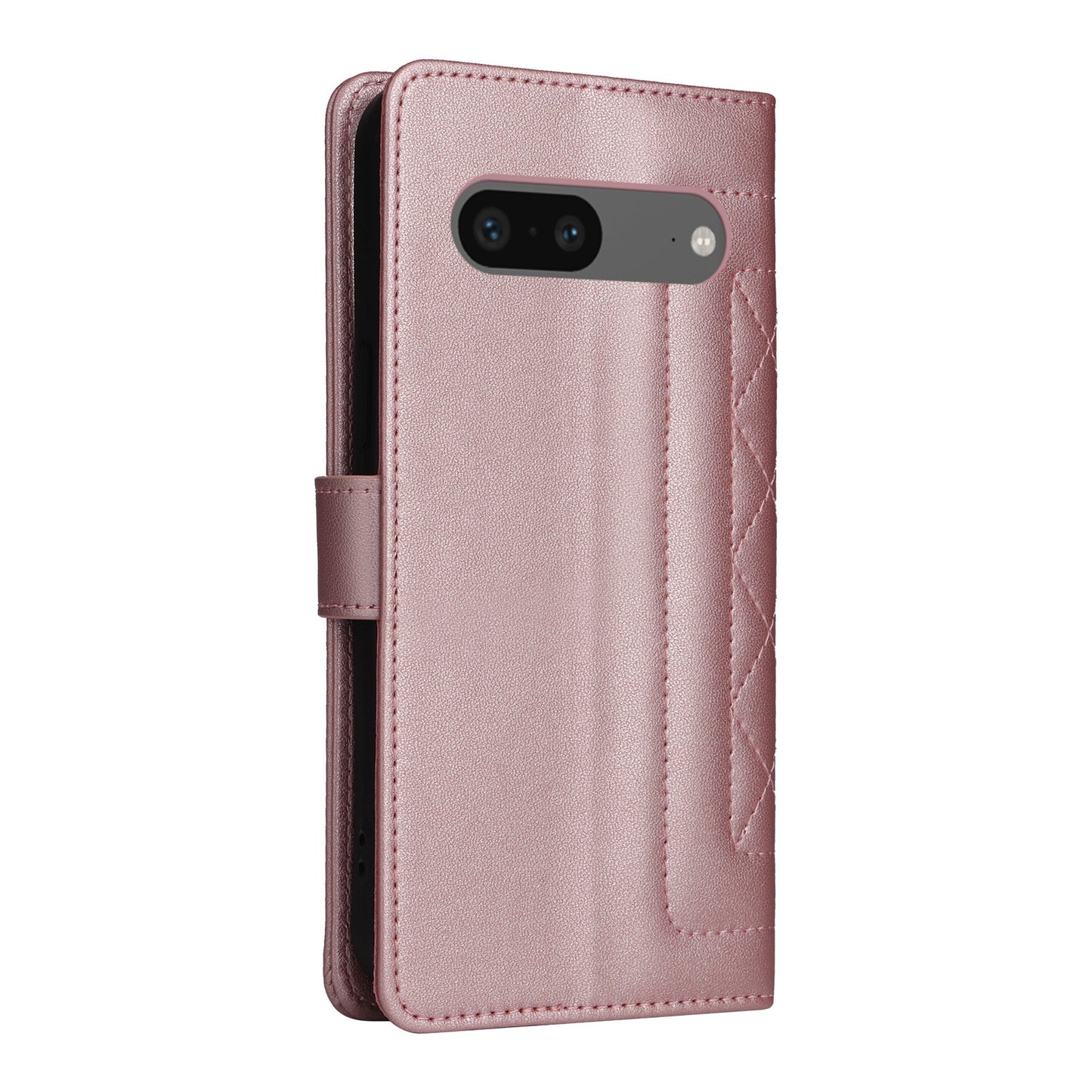 Google Pixel 7 Diamond Lattice Leather Flip Phone Case - Durable and Convenient Holder with Precision Cutouts