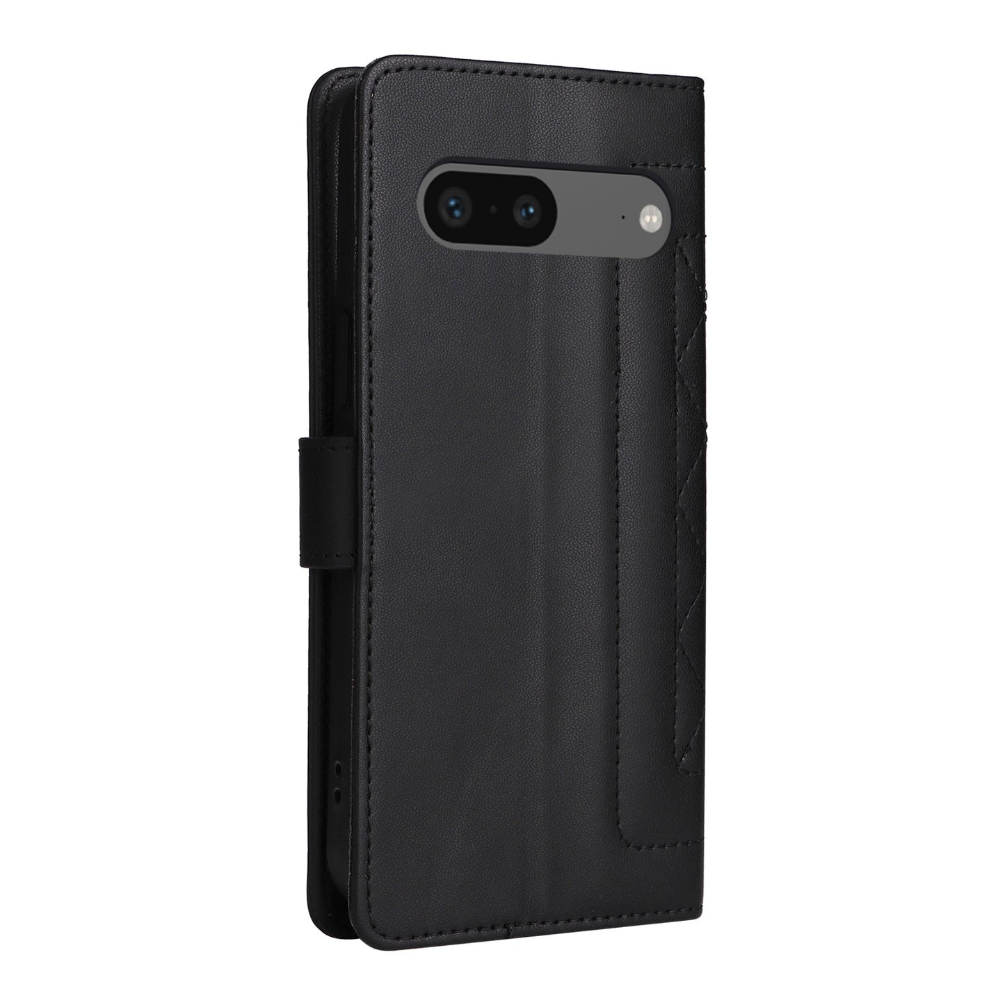 Google Pixel 7 Diamond Lattice Leather Flip Phone Case - Durable and Convenient Holder with Precision Cutouts