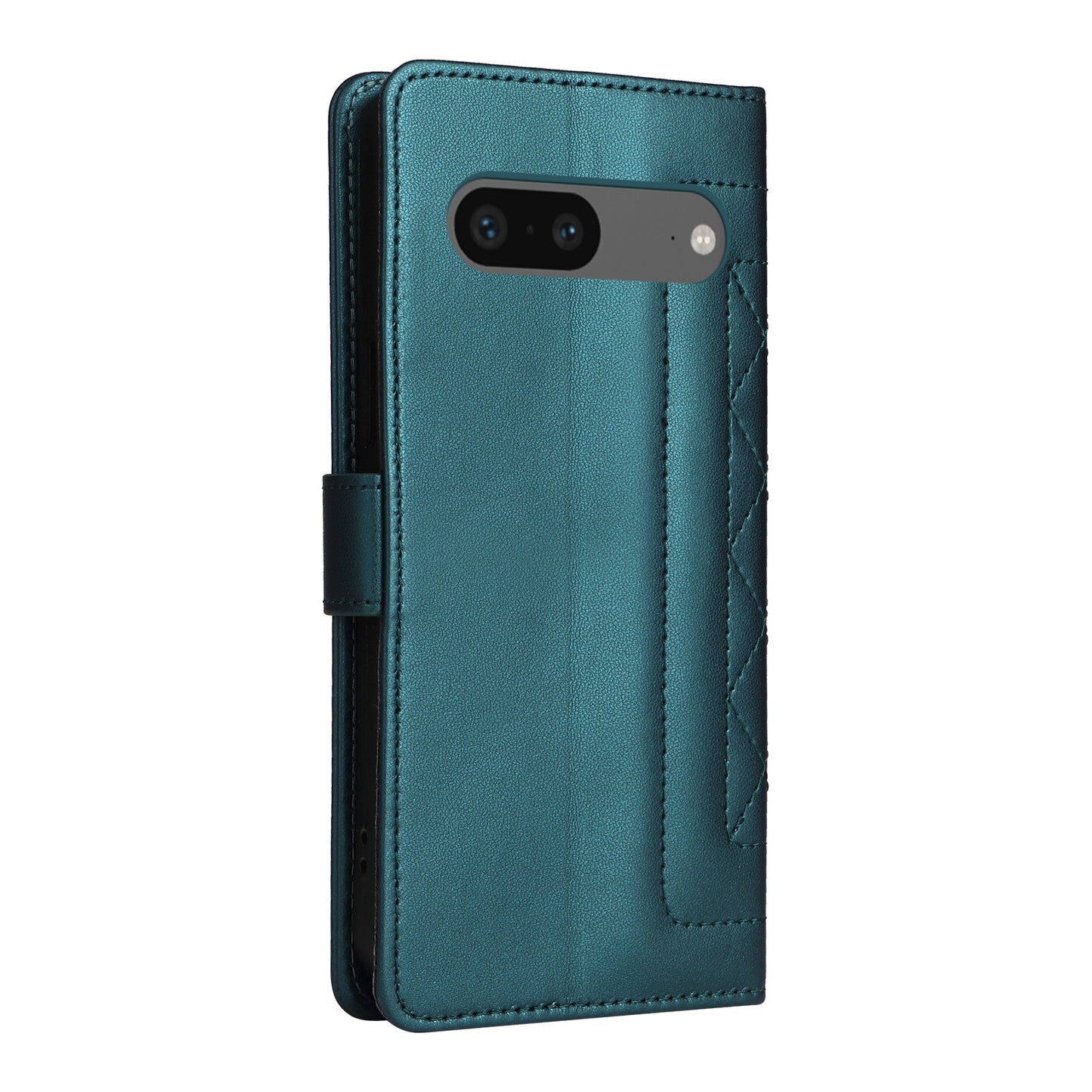 Google Pixel 7 Diamond Lattice Leather Flip Phone Case - Durable and Convenient Holder with Precision Cutouts