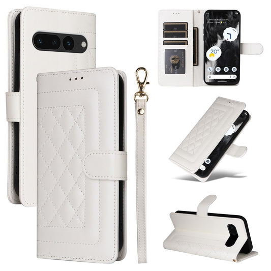 Google Pixel 7 Pro Diamond Lattice Leather Flip Phone Case - Durable and Convenient Holder with Precision Cutouts