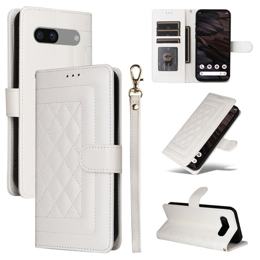 Google Pixel 7a Diamond Lattice Leather Flip Phone Case - Durable and Convenient Holder with Precision Cutouts