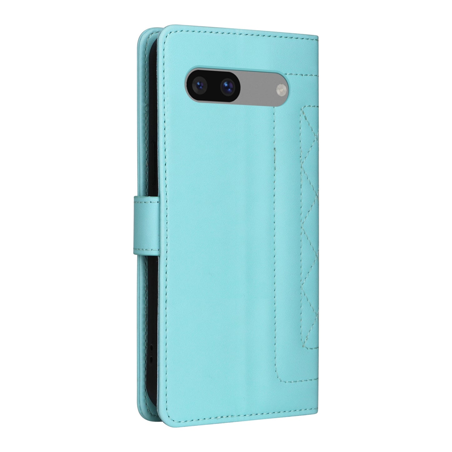 Google Pixel 7a Diamond Lattice Leather Flip Phone Case - Durable and Convenient Holder with Precision Cutouts